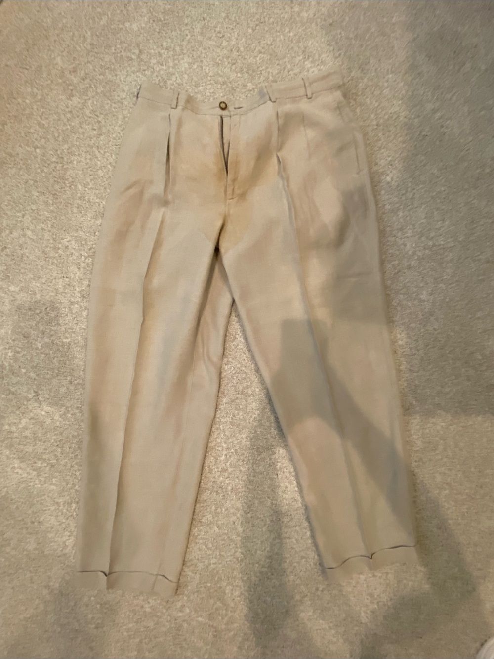 Structure Men's Light Beige Pleated Dress Pants